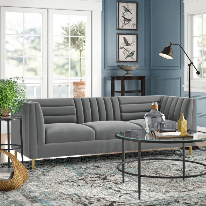 Silver velvet couch discount